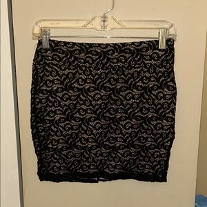 Forever 21 Black and Tan Embellished Mini Pencil Skirt